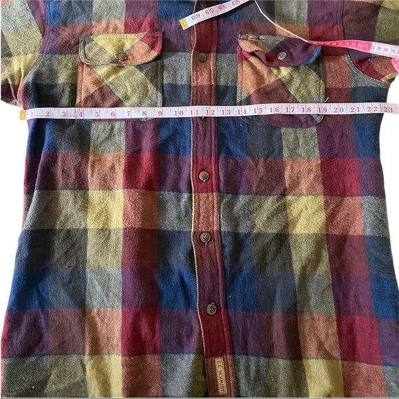 C.E. Schmidt Workwear Multicolor Plaid Check Color Block Shacket Shirt Jacket M - Picture 7 of 10